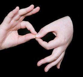 Banner of Caucasian hands signing interpreter in American Sign Language